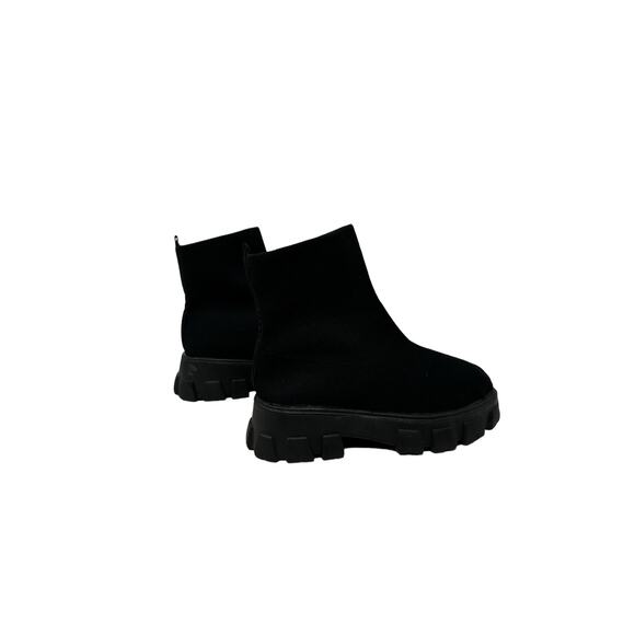 Black slip on thick sole sock boots size 41 -10 - Picture 7 of 10